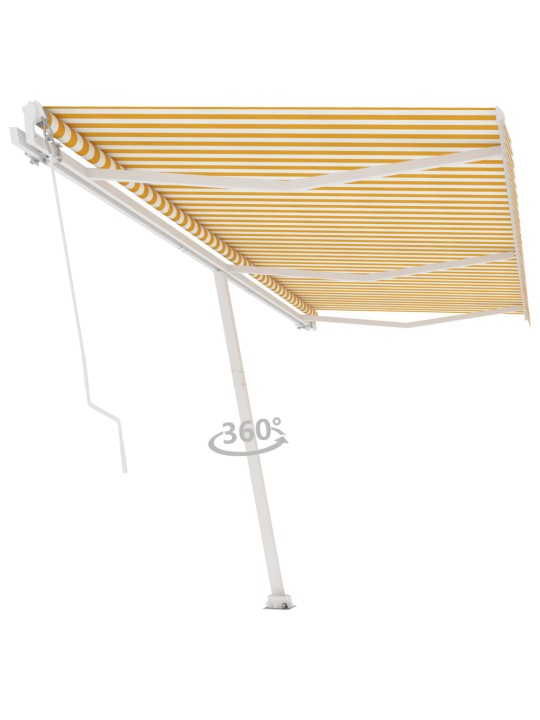 ISESEISEV KÄSITSITÕMMATAV VARIKATUS, 600X350 CM, KOLLANE/VALGE