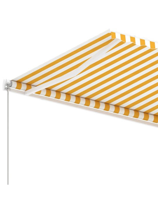 ISESEISEV KÄSITSITÕMMATAV VARIKATUS, 600X350 CM, KOLLANE/VALGE