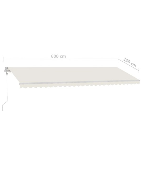 Automaatne varikatus LED, tuuleandur 600 x 350 cm kreemjas