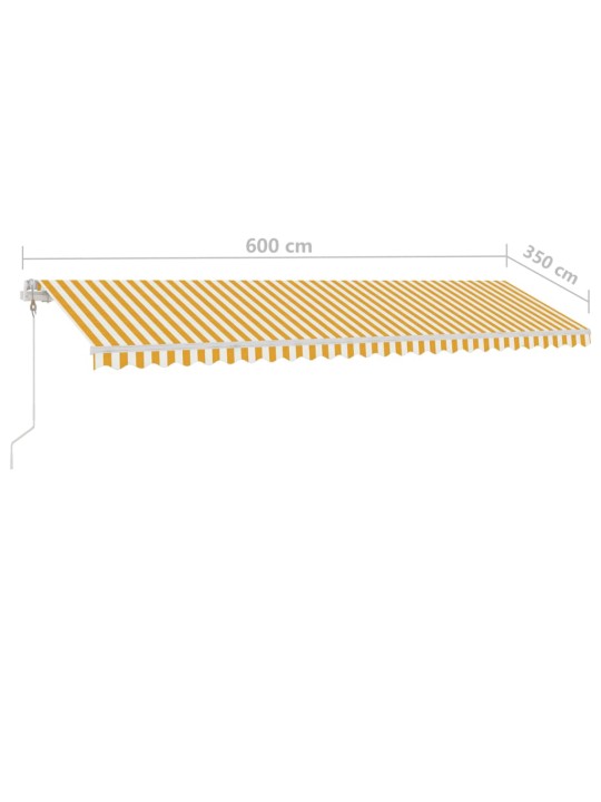 Automaatne varikatus, LED, tuuleandur 600x350 cm, kollane/valge