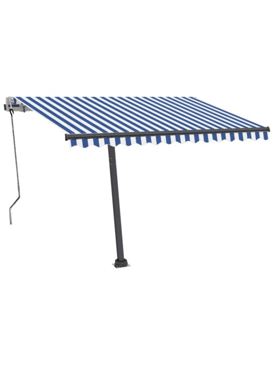 Automaatne varikatus, tuuleandur, LED, 300x250 cm sinine, valge