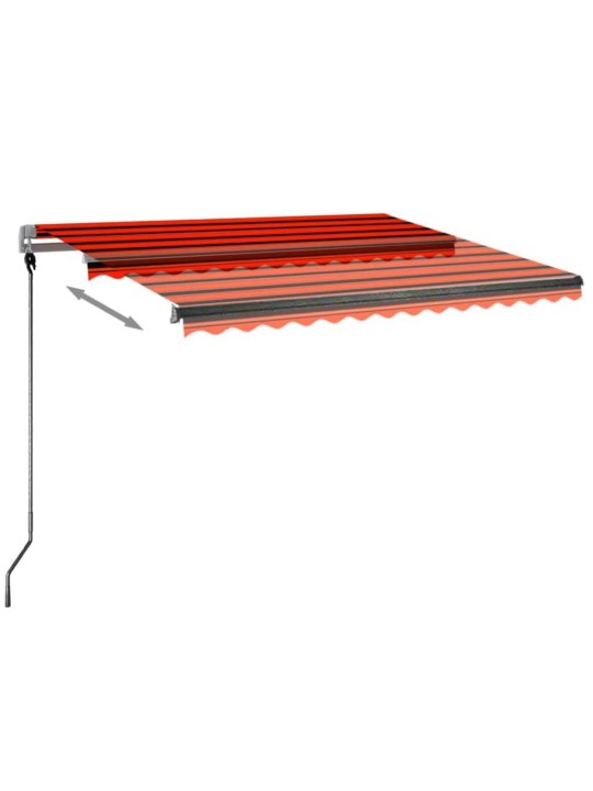 Automaatne varikatus, LED, tuuleandur 300 x 250 cm oranž/pruun