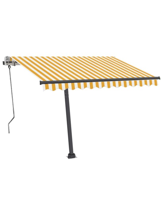 Käsitsi sissetõmmatav varikatus, LED, 350x250 cm kollane, valge