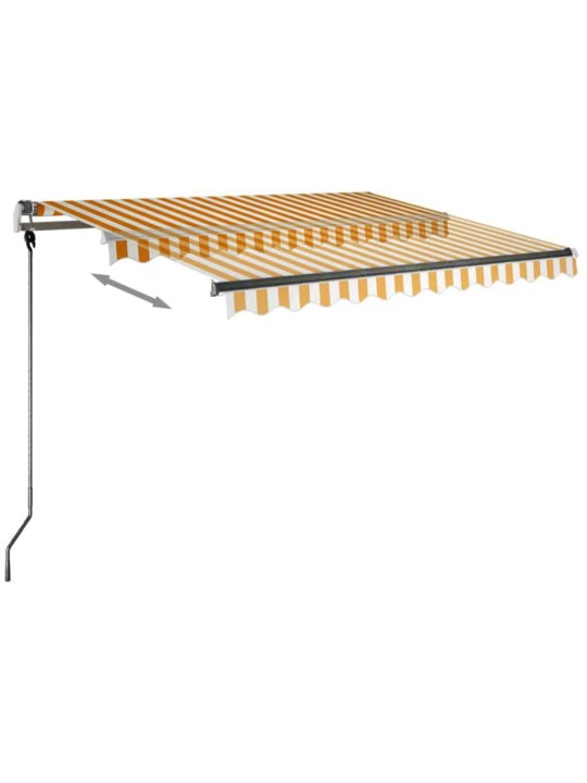 Käsitsi sissetõmmatav varikatus, LED, 350x250 cm kollane, valge