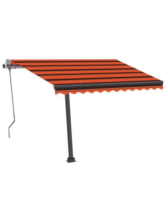 Käsitsi sissetõmmatav varikatus, LED 350x250 cm, oranž ja pruun