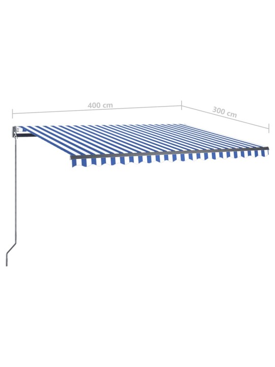 Iseseisev automaatne varikatus 400x300 cm sinine/valge