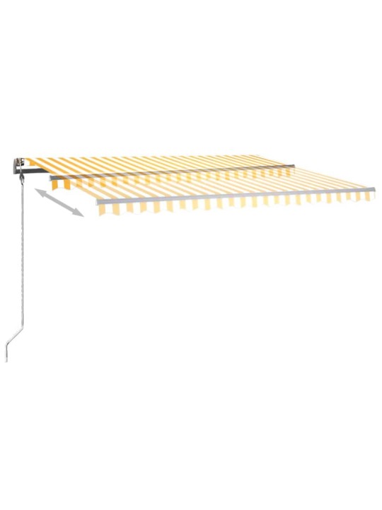 Käsitsi sissetõmmatav varikatus, LED, 450x300 cm kollane, valge