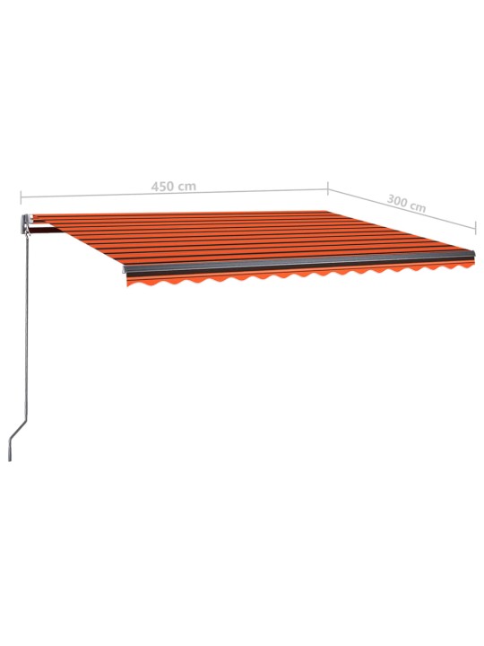 Iseseisev automaatne varikatus 450x300 cm oranž/pruun