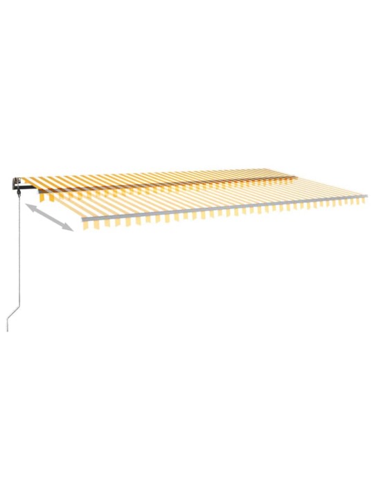 Käsitsi sissetõmmatav varikatus led, 600x300 cm, kollane, valge