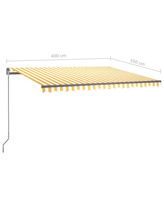 Iseseisev automaatne varikatus, 400 x 350 cm, kollane/valge