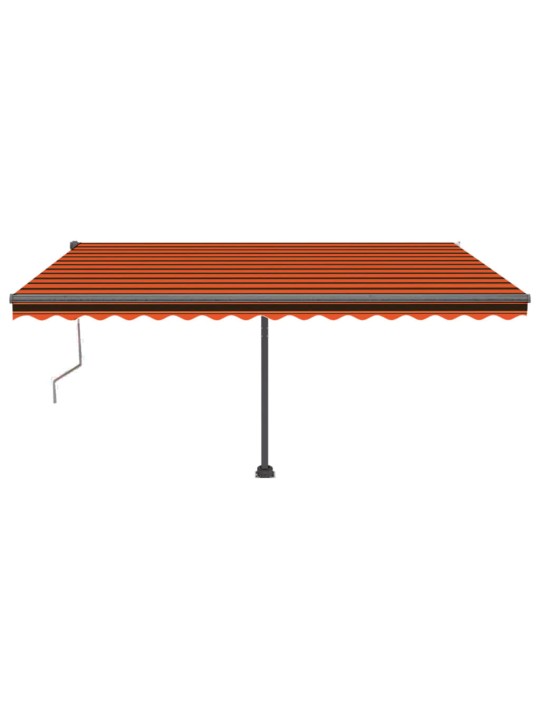 Automaatne varikatus, LED, tuuleandur, 400x350 cm, oranž/pruun