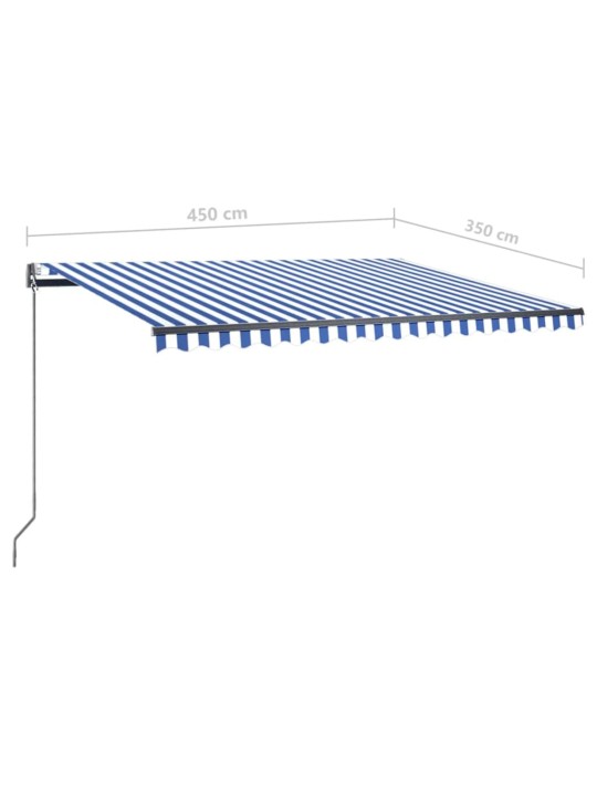 Iseseisev automaatne varikatus, 450x350 cm, sinine/valge