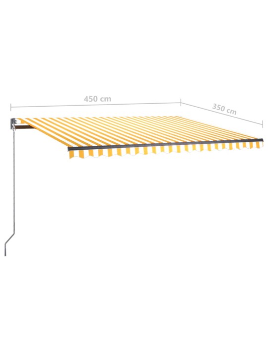 Iseseisev automaatne varikatus, 450x350 cm, kollane/valge