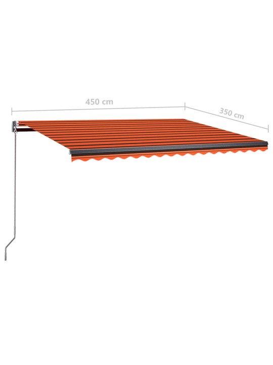 Iseseisev automaatne varikatus, 450 x 350 cm, oranž/pruun