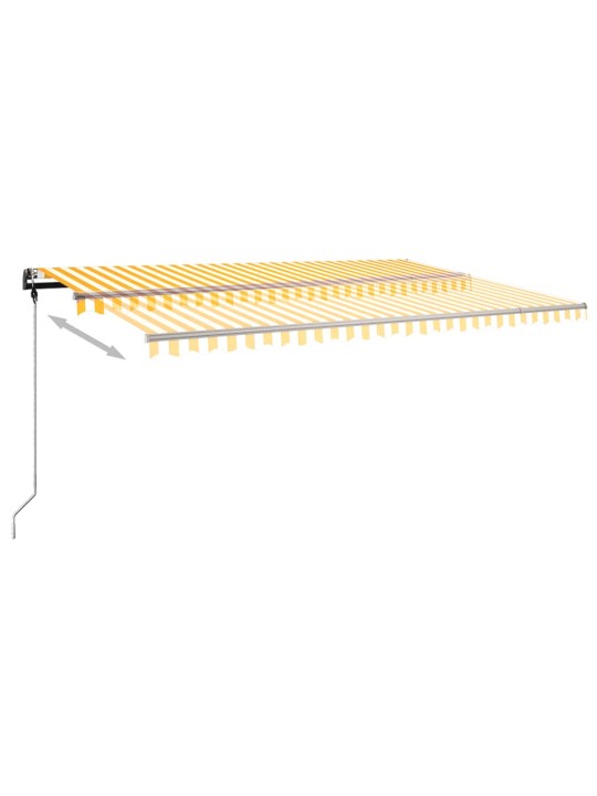 Käsitsi sissetõmmatav varikatus led, 500x350 cm, kollane/valge