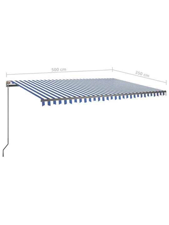 Iseseisev automaatne varikatus, 500 x 350 cm, sinine/valge