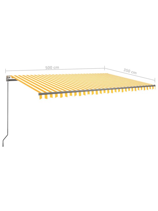 Iseseisev automaatne varikatus, 500 x 350 cm, kollane/valge