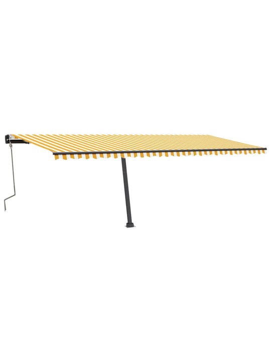 Käsitsi sissetõmmatav varikatus led, 600x350 cm, kollane/valge