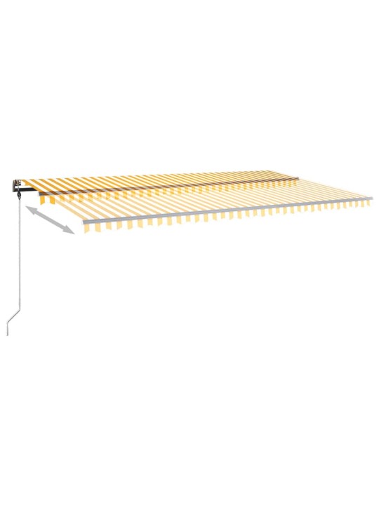 Käsitsi sissetõmmatav varikatus led, 600x350 cm, kollane/valge