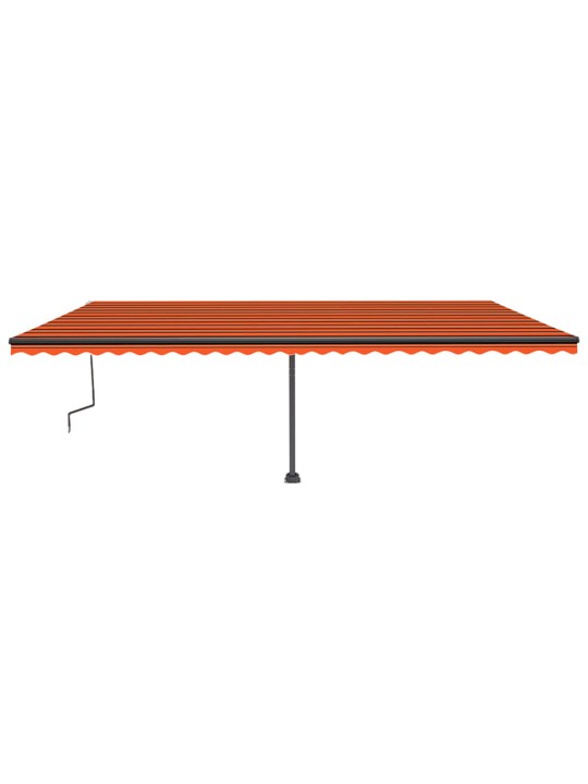 Käsitsi sissetõmmatav varikatus LED, 600x350 cm, oranž ja pruun