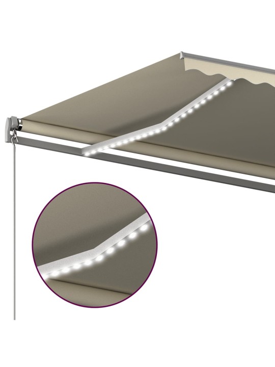 Automaatne varikatus LEDi ja tuuleanduriga 600x350cm kreemjas