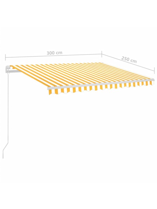 Automaatne varikatus, tuuleandur, led, 3x2,5 m kollane, valge