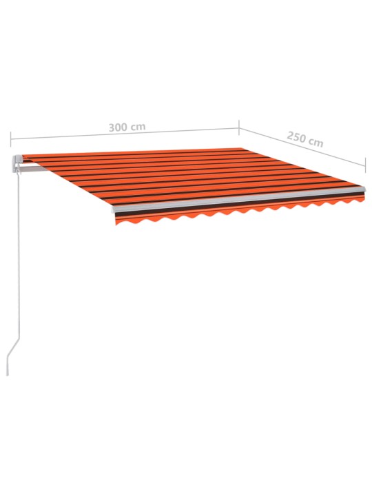 Automaatne varikatus, led, tuuleandur 3x2,5 m oranž/pruun