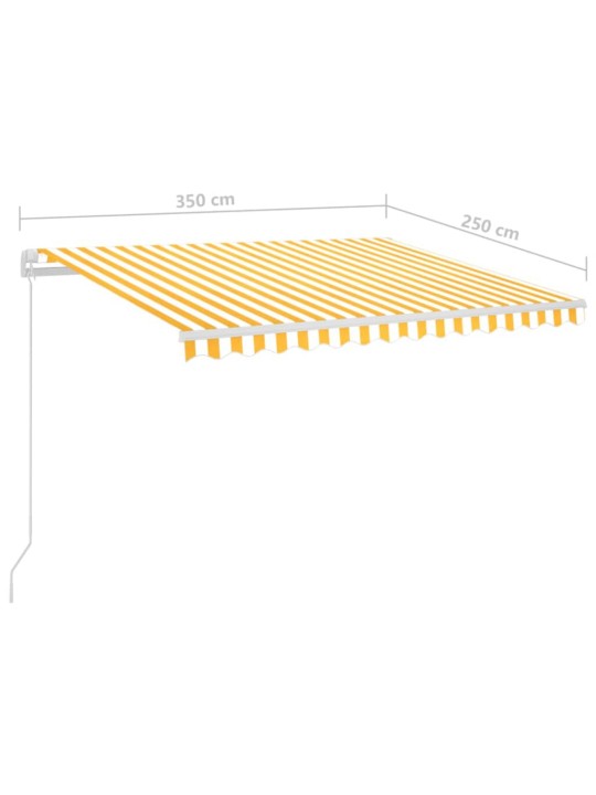 Automaatne varikatus, tuuleandur led, 3,5x2,5 m, kollane, valge