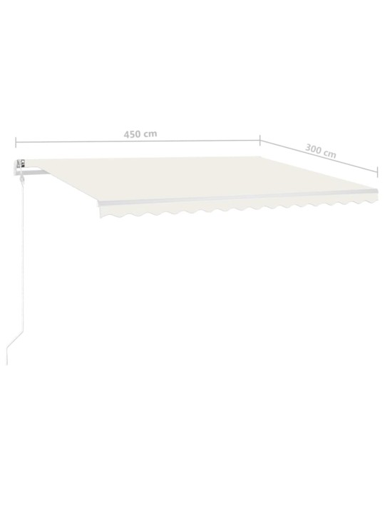 KÄSITSI SISSETÕMMATAV VARIKATUS LED´IDEGA, 4,5 X 3 M, KREEMJAS