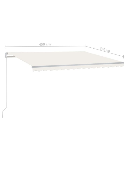 Automaatne varikatus LED ja tuuleandur 4,5 x 3 m kreemjas