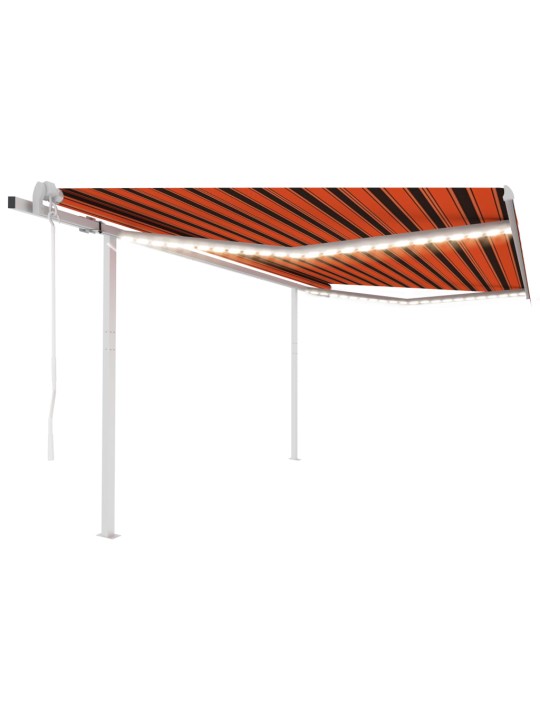 Automaatne varikatus, LED, tuuleandur, 4x3,5 m, oranž/pruun