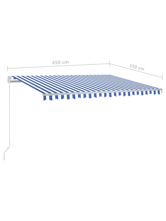 Automaatne varikatus, led, tuuleandur, 4,5x3,5 m, sinine/valge