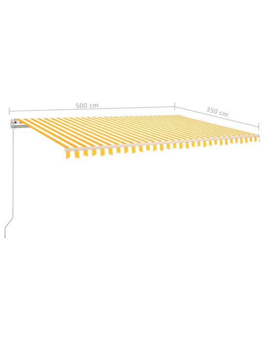 Automaatne varikatus, tuuleandur, LED, 5x3,5 m kollane, valge