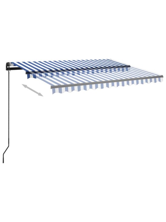 Automaatne varikatus, tuuleandur, LED, 3x2,5 m sinine, valge