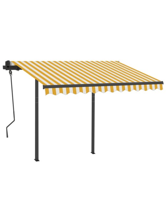 Automaatne varikatus, tuuleandur, LED, 3x2,5 m kollane, valge