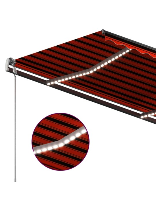 Automaatne varikatus, LED, tuuleandur 3x2,5 m oranž/pruun