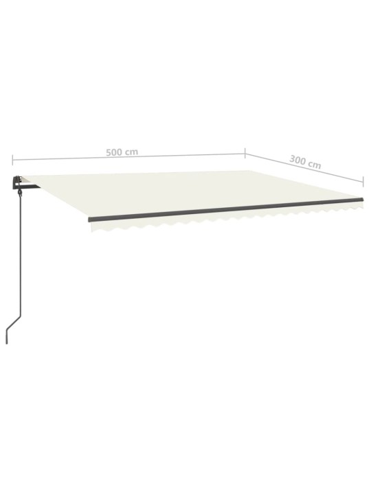 Automaatne varikatus LED, tuuleandur, 5 x 3 m, kreemjas