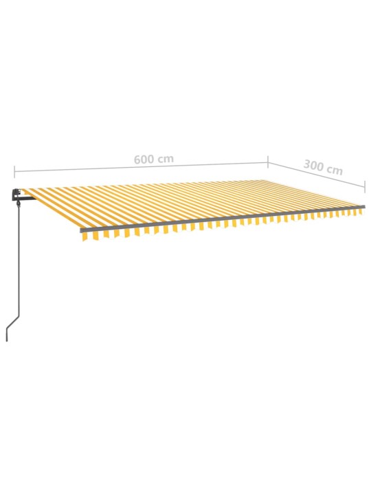 Automaatne varikatus LED, tuuleandur, 6 x 3 m, kollane ja valge