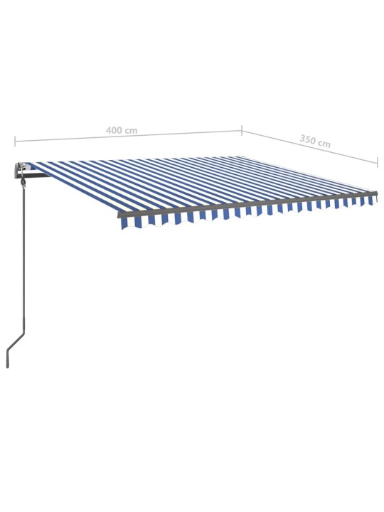 Automaatne varikatus, led, tuuleandur, 4x3,5 m, sinine ja valge