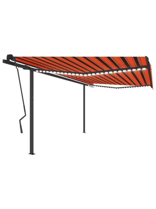 Automaatne varikatus, LED, tuuleandur, 4x3,5 m, oranž/pruun