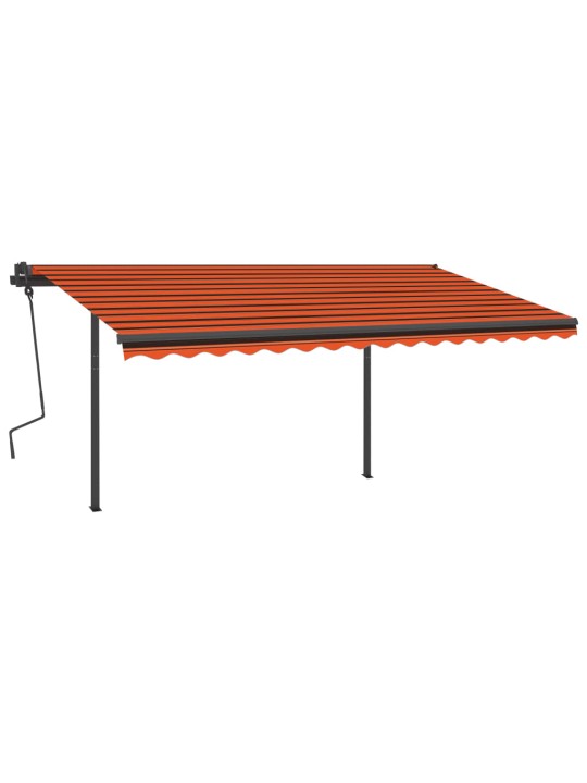 Automaatne varikatus, LED, tuuleandur, 4x3,5 m, oranž/pruun