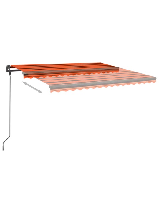 Automaatne varikatus, LED, tuuleandur, 4x3,5 m, oranž/pruun