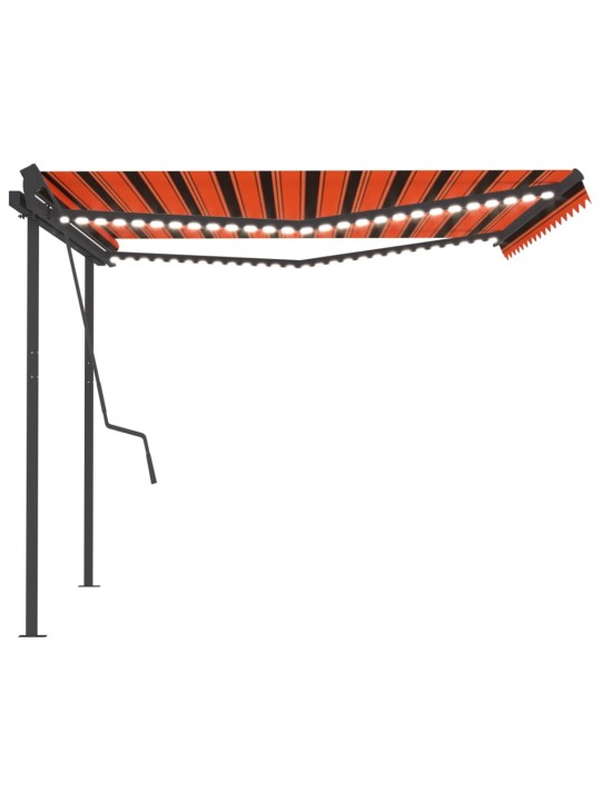 Automaatne varikatus, LED, tuuleandur, 4x3,5 m, oranž/pruun