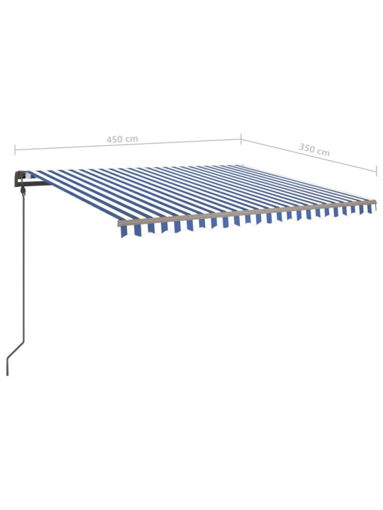 Automaatne varikatus, led, tuuleandur, 4,5x3,5 m, sinine/valge