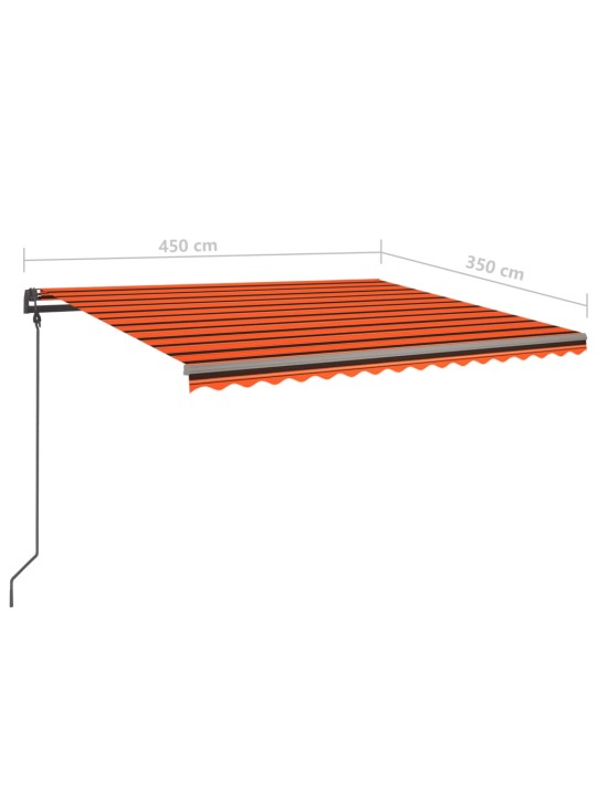 Automaatne varikatus, led, tuuleandur, 4,5x3,5 m, oranž/pruun