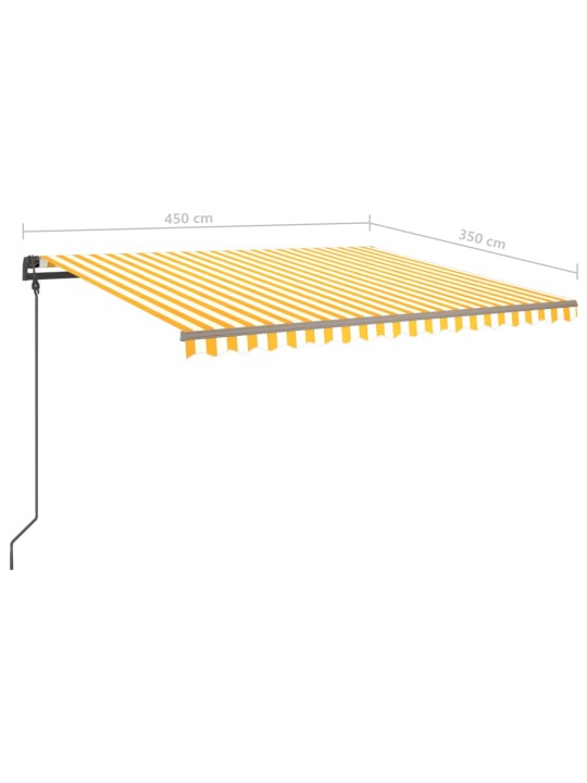 Automaatne varikatus, tuuleandur, led, 5x3,5 m kollane, valge