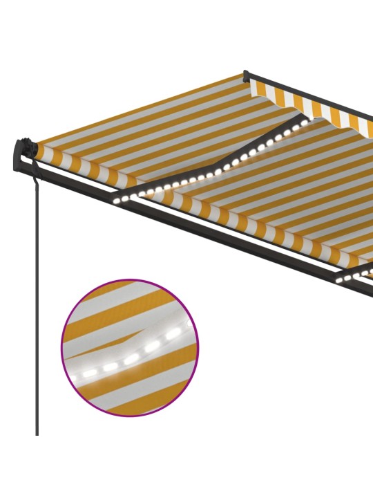 Automaatne varikatus, tuuleandur, led, 5x3,5 m kollane, valge