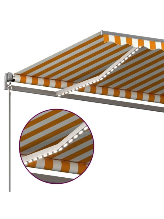 Automaatne varikatus, LED, tuuleandur, 6x3,5 m, kollane/valge