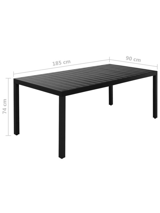 9-osaline aiamööblikomplekt, alumiinium, must