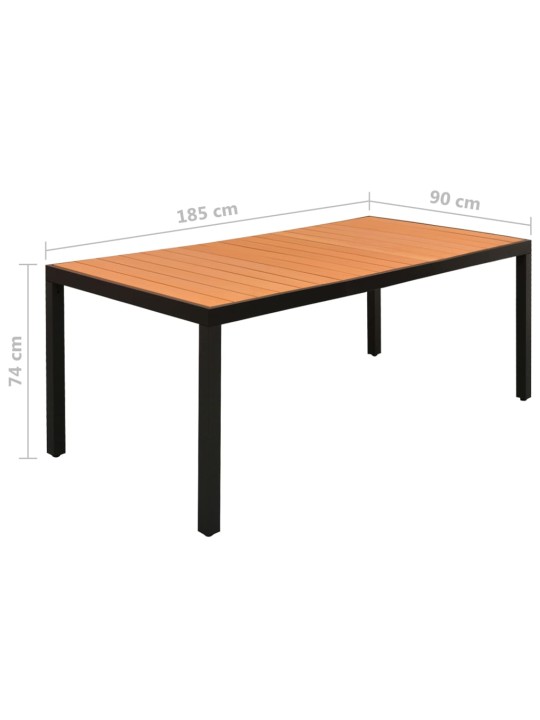 9-osaline aiamööblikomplekt, alumiinium, must